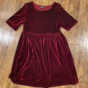 Burgundy Velvet Party Dress